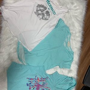 Girl lot of 3 tops tees size 10/12